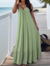 Strapless Sleeveless Solid-color Dress