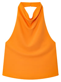 Womens Silk Satin Elegant Halterneck Tank Top