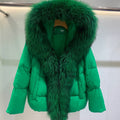Fox Big Fur Collar Duck Down Down Jacket Female