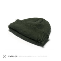 Men's All-match Knitted Wool Hat Without Eaves To Keep Warm
