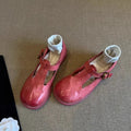 Retro Style Thick Heel Women's Round Head Brush Color Pumps