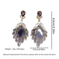 Mid-ancient Vintage Purple Flower Stud Earrings Retro High Sense