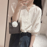 Niche-style Casual Slimming Short-sleeve Shirt Top For Women