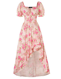 French-style Floral Print Slim-fit Slip Dress For Women