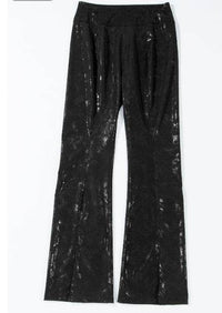 Black Faux Leather Splits High Waist Leggings