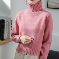 Women's High-neck Loose Slim-fit Lapel Wool Sweater Base Layer
