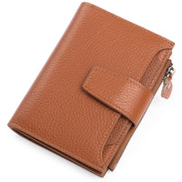 Women's Leather Short Wallet European And American Milled First Layer Cowhide Wallet Wallet