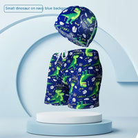 Children's Swimming Trunks Beach Vacation With Swimming Cap Suit