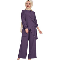 Women's Fashionable Loose Casual Solid-Color Set