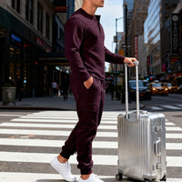 Men's Loose-Fit Retro Long-Sleeve Workwear Suit