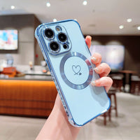 Phone Case Side Love Magnetic Suction Shell Hollow Double Love Protective Cover