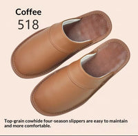 Men's And Women's Leather Slippers For Home