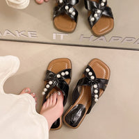 Women's Comfortable Elegant Niche Design Slides, 2026 Viral Hit One-Strap Slides, Versatile Dress-Matching Sandals Concise