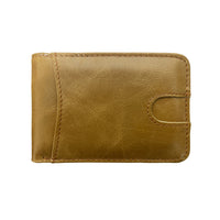 Oil-waxed Leather US Dollar Clip Card Holder