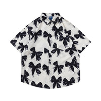 Fashion Bowknot Printed Shirt For Men And Women