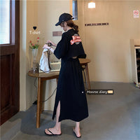 Split Cutout Midi Skirt With Short Sleeves