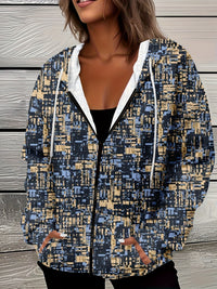 Casual All-matching Fashion Trendy Plaid Stitching Breathable Zipper Sweater