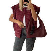 V-neck Double-sided Hand-stitched Wool Overcoat Vest