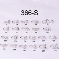 Brass-set Zircon Non-porous Piercing Clip Nose Ring