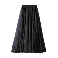 Korean Style High Waist Slimming Hollow-out Crocheted Lace Skirt