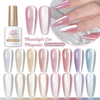 Mirror Porcelain White Cat's Eye White Moonlight Gel Nail Polish