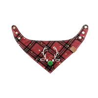 Pet's Saliva Towel Christmas Deer Scarf Large Medium And Small For Cats And Dogs Triangular Binder