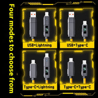 Super Fast Charge Portable PD27W100W Silicone LED Digital Display Two-drag Two Data Cable