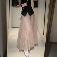 Women's High-waisted Niche Mid-length Mesh Skirt