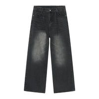 Personality Denim Men's Straight Washed I Loose Wide-leg Pants