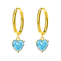 Stainless Steel Heart-Shaped Zircon Earrings Fashionable For Women