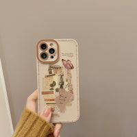 Retro Sticker Phone Case Literary Art