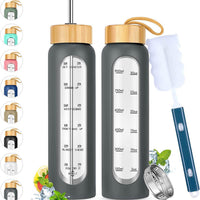 Large Capacity Portable Glass Water Bottle Single Layer High Temperature Resistance