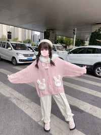 Loose Bat Sleeve Soft Girl Sweater Coat