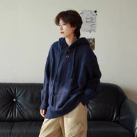 Retro Heated Mens Loose-Fit Pullover Hoodie