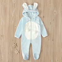 Long-sleeved Rabbit Hooded Padded Jumpsuit
