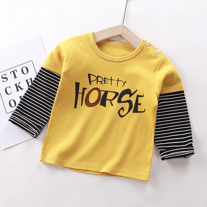 Children's Long-sleeved T-shirt Cotton Single Top