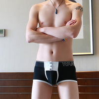Wide Button Waist Seal Design Men's Boxers