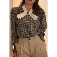 Womens Relaxed-fit Casual Mid-length Blue Shirt