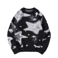 Loose-fitting Retro Chunky-knit Couple Tops