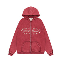 Distressed Washed Hooded Jacket Men's Punk Trendy