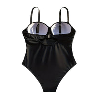 Simple Drawstring Figure-flattering One-piece Bikini