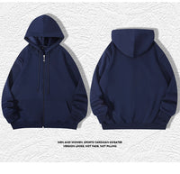 420g European And American Plus Size Zipper Hooded Sweater Men