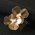 Bridal Headdress Super Fairy Golden Flower Comb
