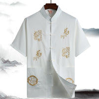 Dad Chinese Style Traditional Top Grandpa Plus Size Folk Costume