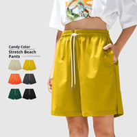 Men's Clothing Candy Color Matching Stretch Beach Loose Casual Shorts