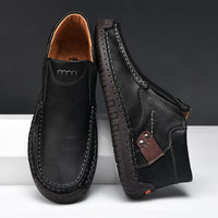 Flat Handmade Leather Shoes Spring High-top Plus Size