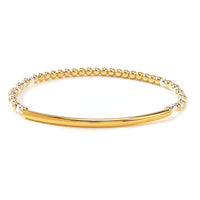 Metal Bead Bracelet With Contrasting Color Patchwork