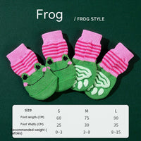 High Quality Non-slip Sole Socks Teddy Corgi Cat Supplies 4 Pack