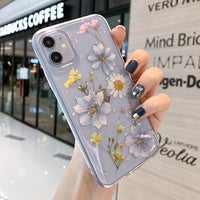 Ins Real Flower Dried Flower Glue Mobile Phone Case Soft Shell Protective Cover