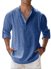 Casual Men's Loose Fitting Shirt With Long Sleeves